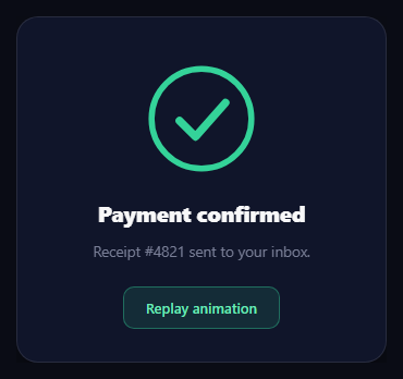 Screenshot of the DrawSVG Success Check snippet rendered live