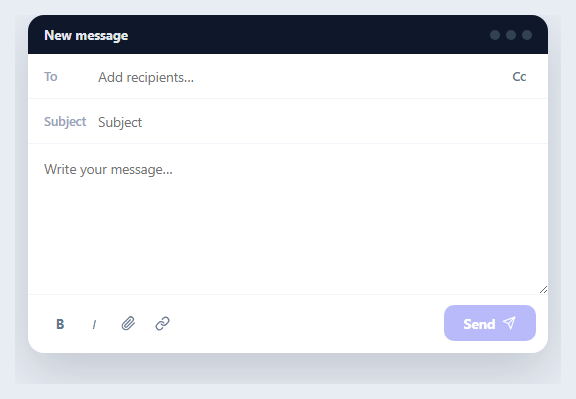 Screenshot of the Email Composer snippet rendered live