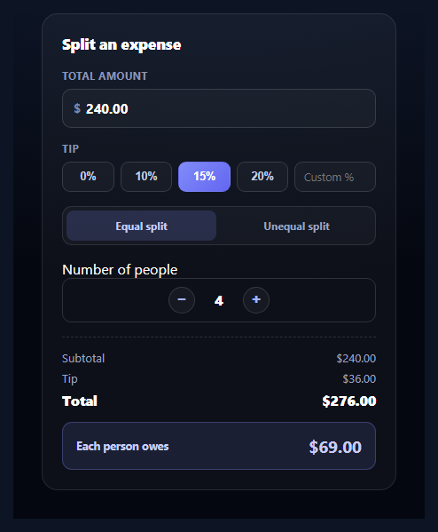 Expense Split Calculator