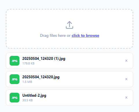 Screenshot of the File Dropzone Uploader snippet rendered live