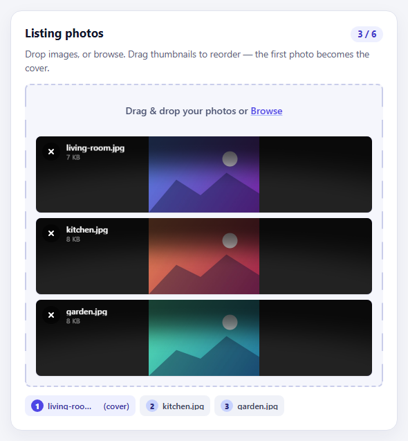 FilePond Image Upload with Preview and Reorder