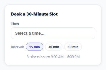 Flatpickr Time Picker with Step Intervals