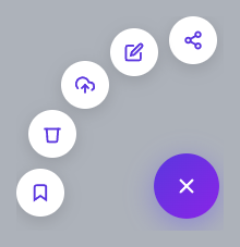 Screenshot of the Floating Action Button Radial Menu snippet rendered live