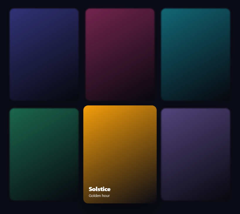 Screenshot of the Focus Cards snippet rendered live