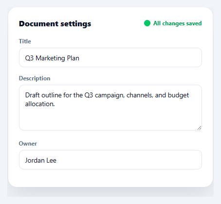 Screenshot of the Form Autosave Indicator snippet rendered live