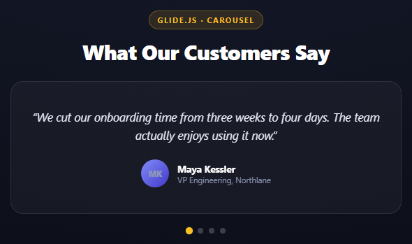 Glide.js Testimonial Slider