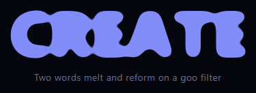 Screenshot of the Gooey Text Morph snippet rendered live