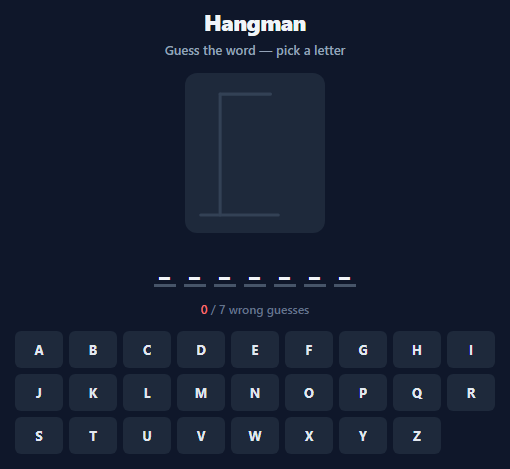 Hangman Word Guessing Game