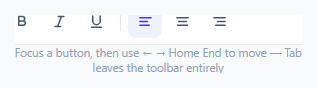 Icon Toolbar — Roving Tabindex Keyboard Navigation