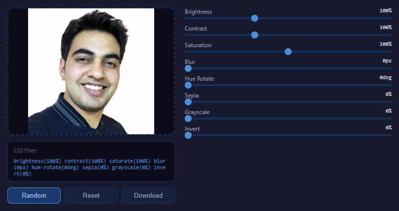 Screenshot of the Image Filter Editor snippet rendered live