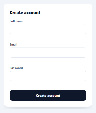 Screenshot of the Inline Validation Form snippet rendered live