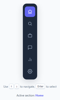 Keyboard-Navigable Icon Rail
