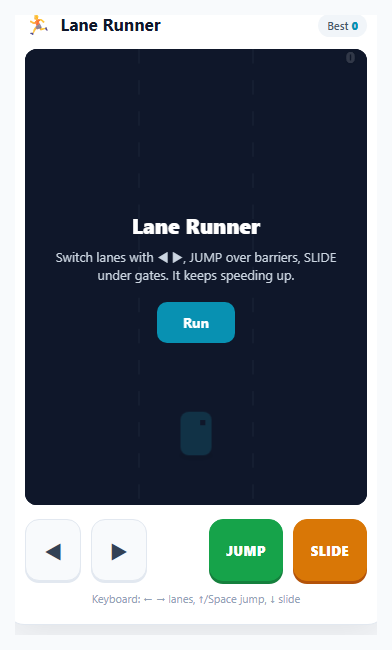 Lane Runner Endless Game