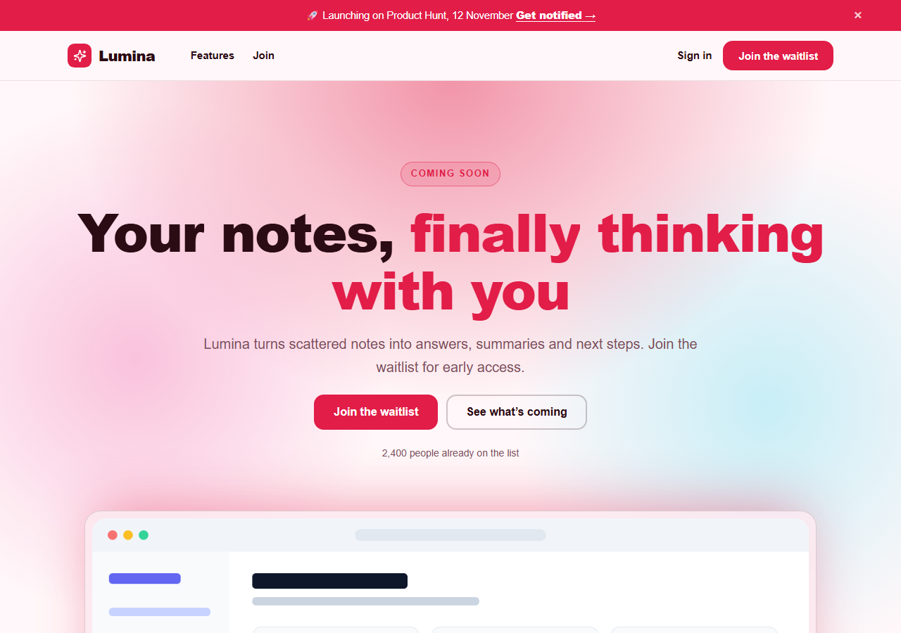 Startup Launch & Waitlist Template