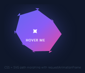 Screenshot of the Morphing Liquid Blob snippet rendered live