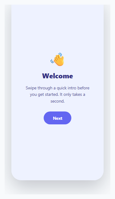 Screenshot of the Liquid Swipe Page Transition snippet rendered live