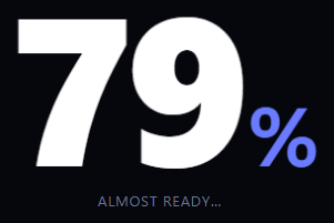 Screenshot of the Full-Screen Percentage Counter Loader snippet rendered live