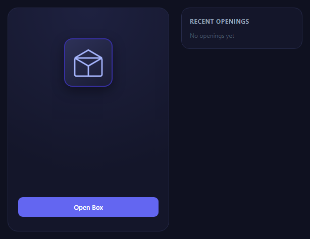 Screenshot of the Loot Box Reveal Animation snippet rendered live