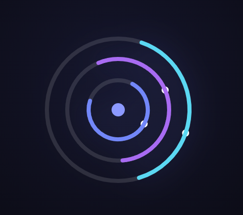 Screenshot of the Lottie Scroll Orbit Rings snippet rendered live