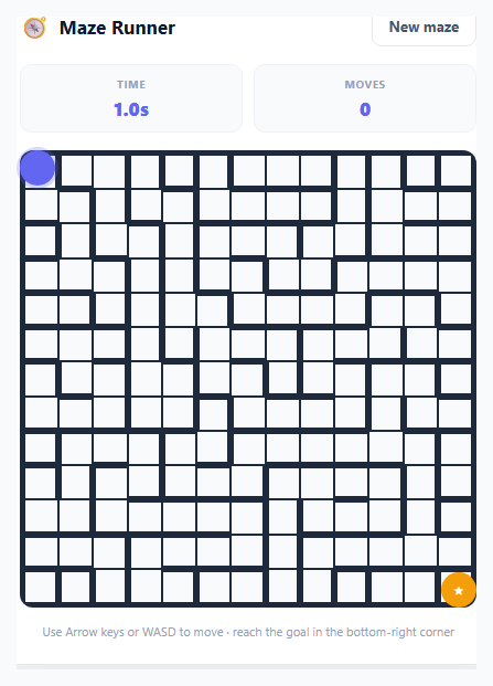 Maze Runner Arrow-Key Game
