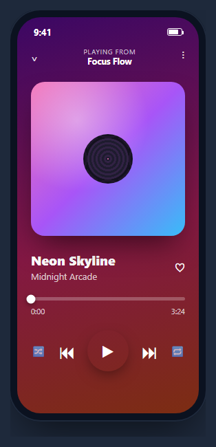 Mobile Music Player Screen