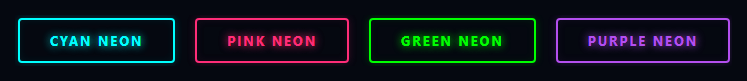 Screenshot of the Neon Glow Buttons snippet rendered live
