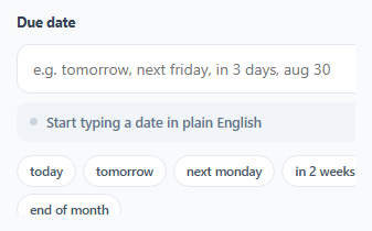 Screenshot of the Natural Language Date Input — Type "next friday", Get a Real Date snippet rendered live