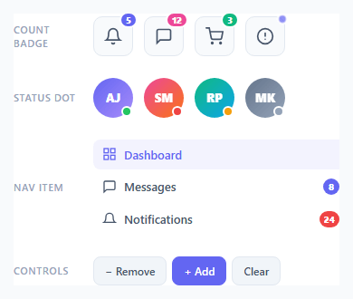 Screenshot of the Notification Badge snippet rendered live