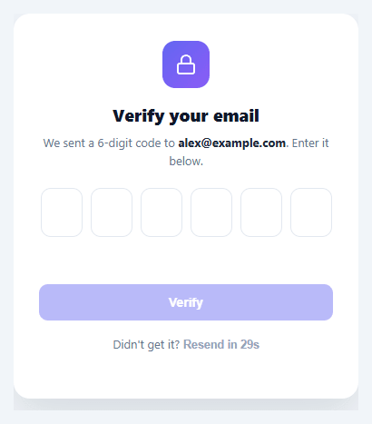 Screenshot of the OTP Verification Screen snippet rendered live