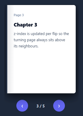 Screenshot of the Page Flip snippet rendered live