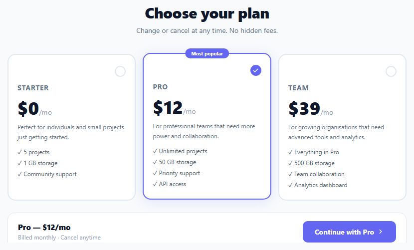 Plan Selector