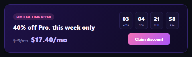 Limited-Time Discount Banner