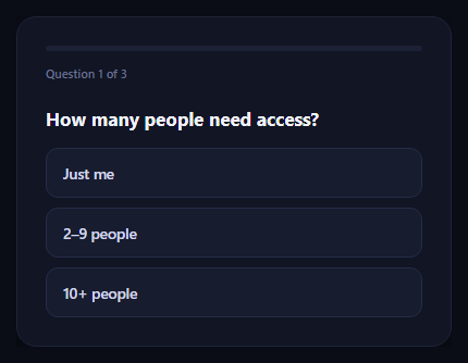 Pricing Tier Recommender Quiz