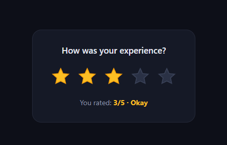 Screenshot of the Rating Stars Input snippet rendered live