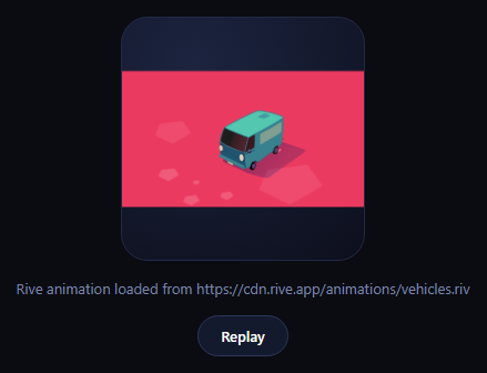 Screenshot of the Rive Interactive Icon snippet rendered live