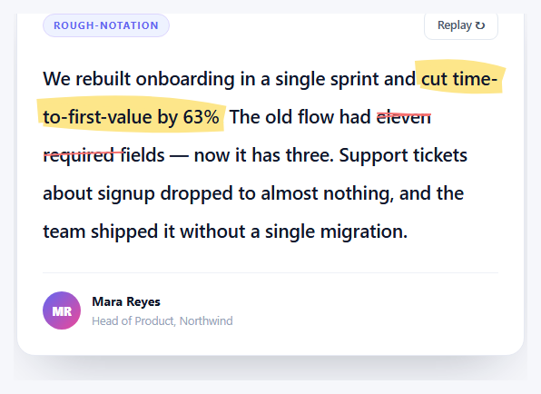 Screenshot of the Hand-Drawn Annotation Card snippet rendered live