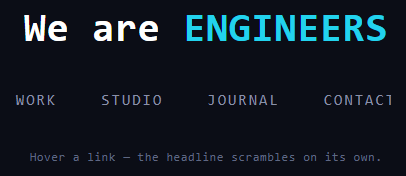 Screenshot of the Scramble Text Links snippet rendered live