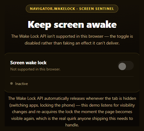 Screen Wake Lock Toggle