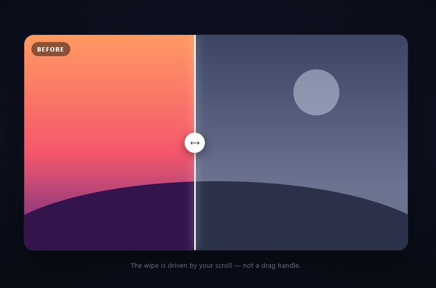 Screenshot of the Scroll Before After snippet rendered live