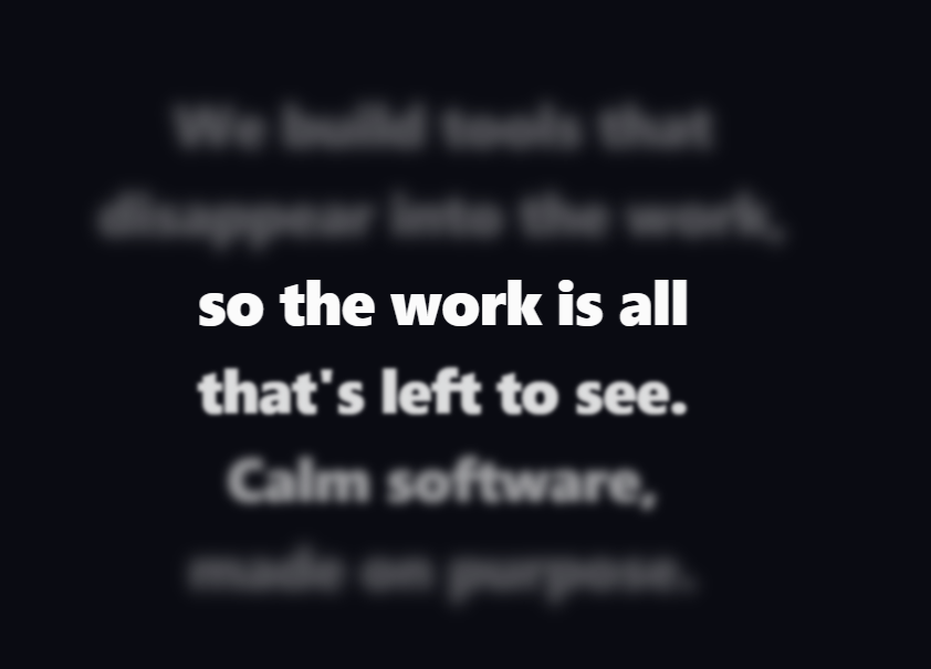 Screenshot of the Scroll Blur Focus snippet rendered live