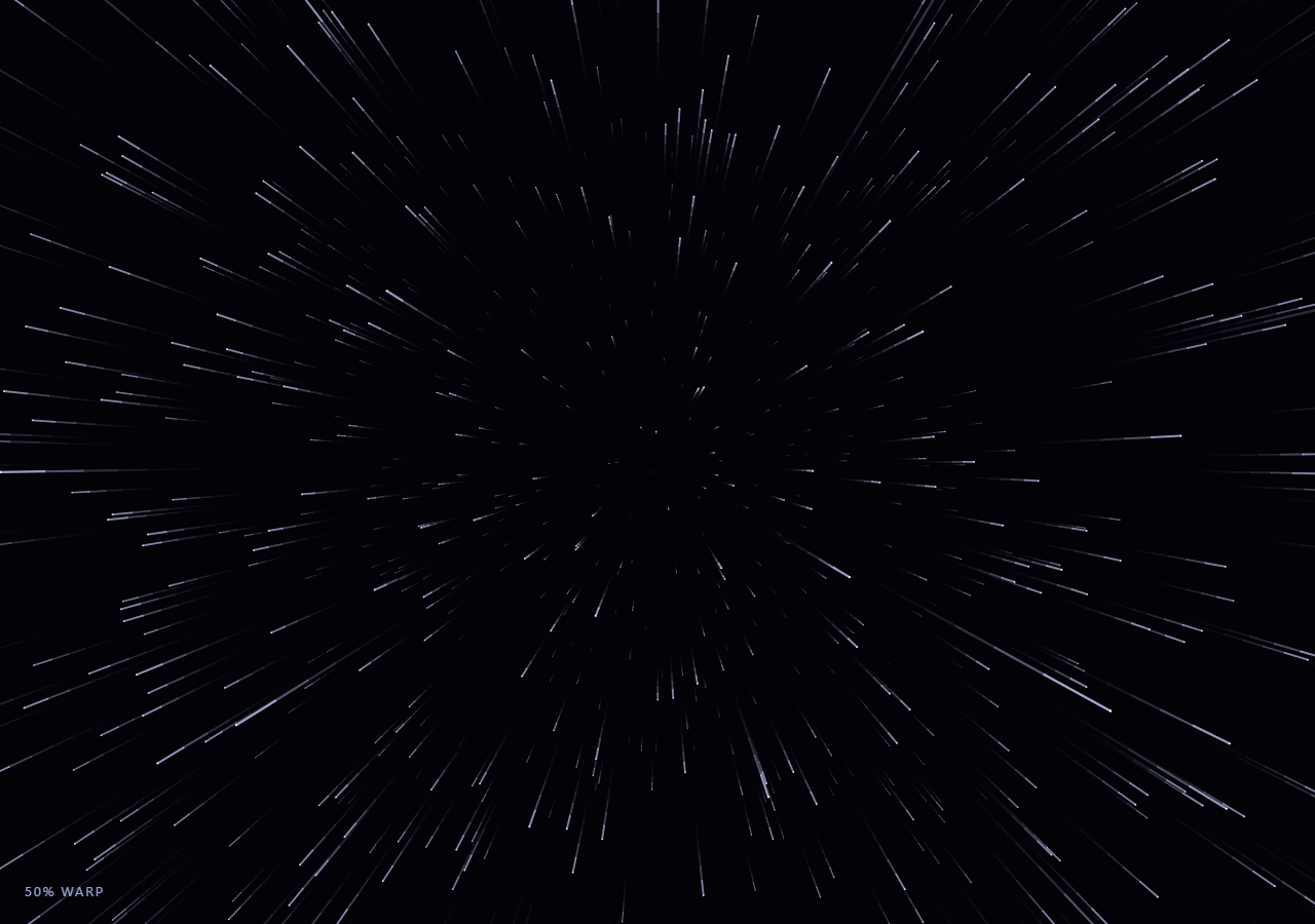 Scroll Canvas Starfield Warp Speed