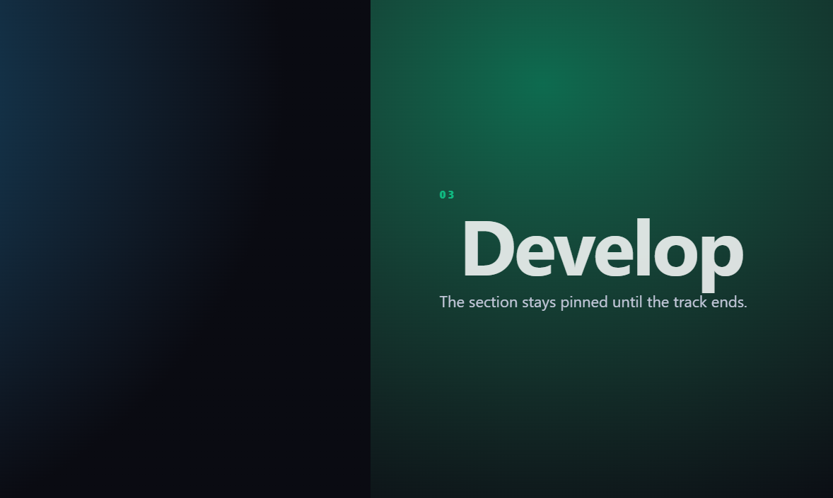 Screenshot of the Scroll Horizontal Pin snippet rendered live