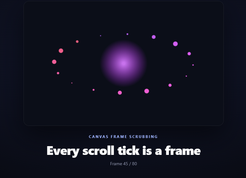 Screenshot of the Scroll Image Sequence snippet rendered live