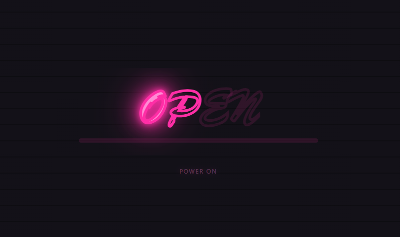 Scroll Neon Sign Flicker On