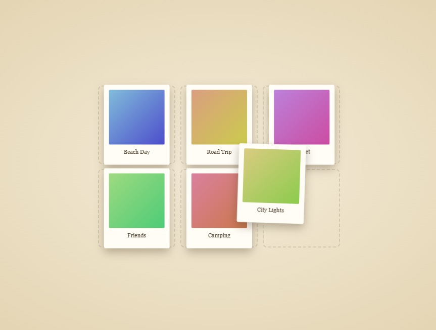 Scroll Polaroid Stack Flip