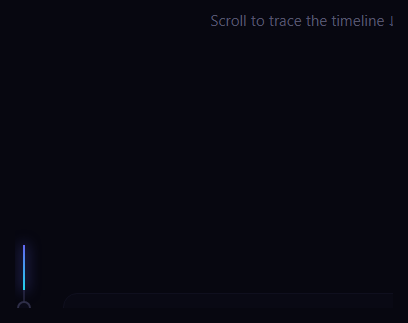 Screenshot of the Scroll Timeline Beam snippet rendered live