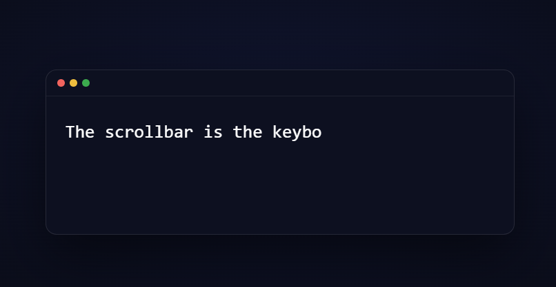 Screenshot of the Scroll Typewriter snippet rendered live