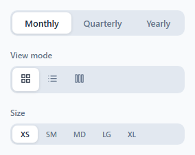 Screenshot of the Segmented Control snippet rendered live