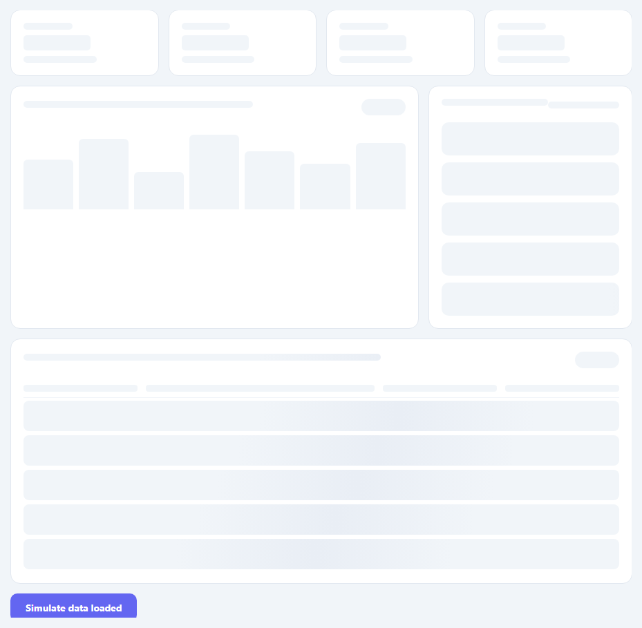 Screenshot of the Skeleton Dashboard snippet rendered live