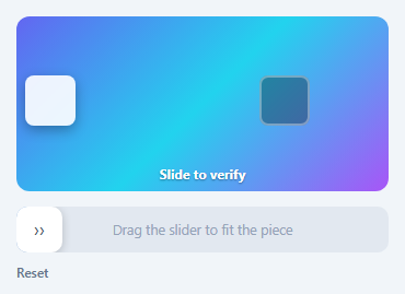 Screenshot of the Slider Captcha snippet rendered live